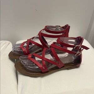 Stylish Dark pink leather counts  Sandals size 6